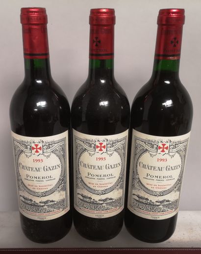 null 3 bouteilles Château GAZIN - Pomerol 1993
