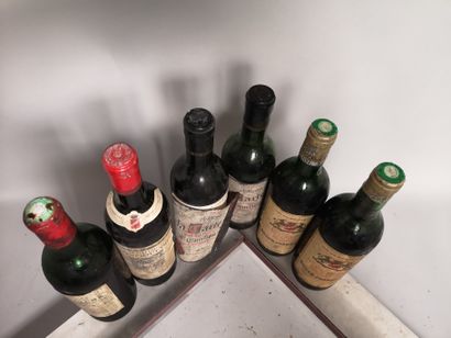 null 6 bouteilles BORDEAUX DIVERS A VENDRE EN L'ETAT Ch. MARTINENS Margaux 1966,...