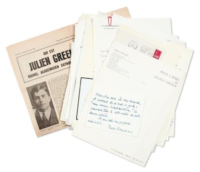 null ACADÉMIE FRANÇAISE, 1971 Beau dossier contenant environ 110 lettres, cartes,...