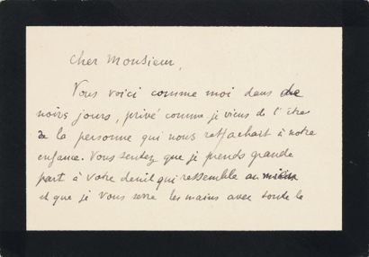 VALÉRY Paul (1871-1945) Ecrivain français Carte autographe signée, 2 pages in-12...