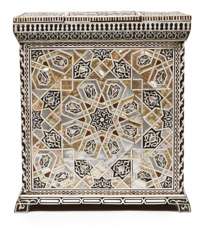 null SMALL LEVANTINE FURNITURE. Wood inlaid with black paste, ivory, bone and mother-of-pearl.
Levant,...