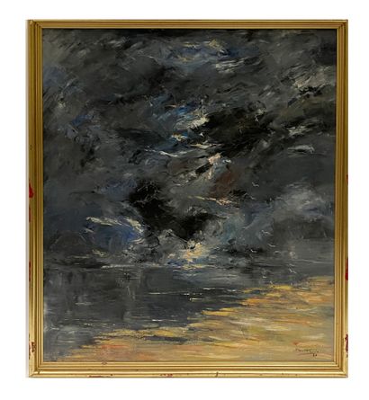 Mont cassin Evening Oil on canvas H_73 cm...