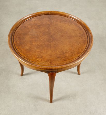 null Pedestal table In stained wood About 1950 H_51 cm D_60 cm