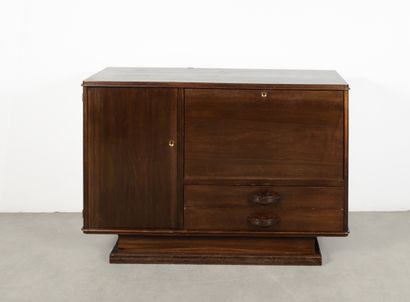null Sideboard In stained wood, opening with one leaf, one flap and two drawers About...