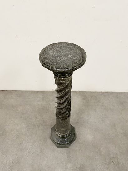null Column In sea green marble with twisted flutes H_110 cm D_25 cm