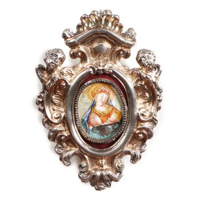 Madonna col Bambino Miniatura in smalti....