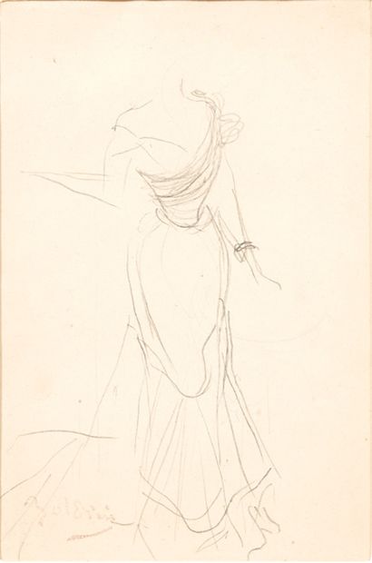 Giovanni BOLDINI (1842-1931) Studio di donna in piedi
Matita su carta
Al verso reca...