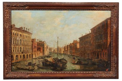 Pittore del XIX secolo Da Canaletto Veduta del Canal Grande a Venezia
Olio su tela...