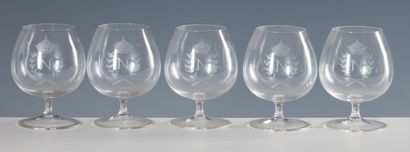  5 bicchieri da cognac «Napoleon», H_12,5 cm Si aggiunge : 4 coppe da champagne in...