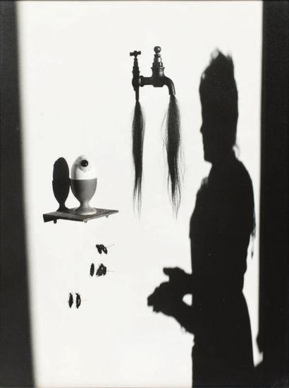 Emila MEDKOVÁ. Cascade de cheveux. 1949.
Photographie originale, tirage argentique,...