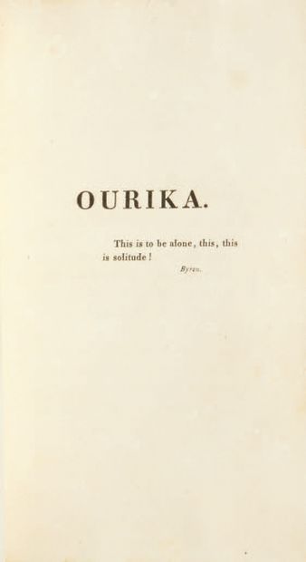 [Claire de Kersaint, duchesse de DURAS]. Ourika. In Paris, De l'Imprimerie royale,...