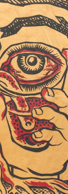 Diego RIVERA. Les Vases communicants. [Mexico], 1939.
Gravure sur linoleum en rouge...
