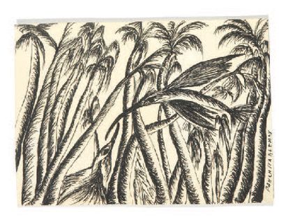 null [CUBAN ART BRUT]. Panchita ALEMÁN. Set of original drawings. [Cuba], undated...