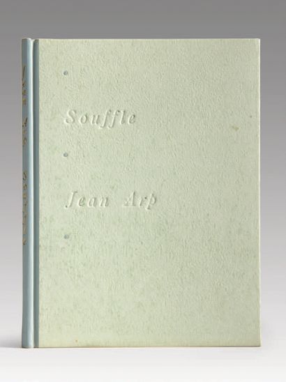 Jean ARP. Souffle. PAB, 1950.
In-16: light blue half-box Bradel style, smooth spine,...