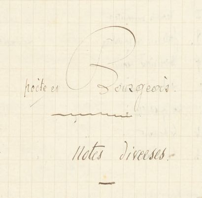 Jules RENARD. L'Écornifleur. Sans lieu ni date [vers 1892].
Manuscrit autographe...
