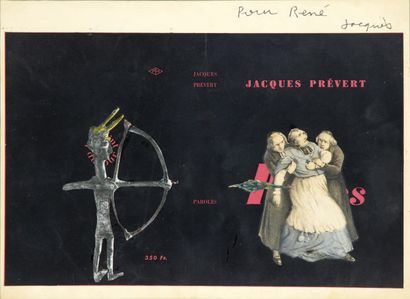 Jacques PRÉVERT. Collage original. Sans lieu ni date [vers 1947-1950].
Collage original...