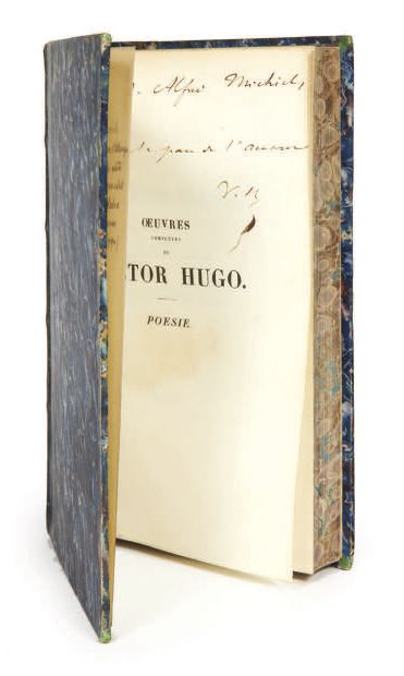 VICTOR HUGO. Les Rayons et les Ombres. Paris, Delloye, 1840.
In-8, blue half calf,...