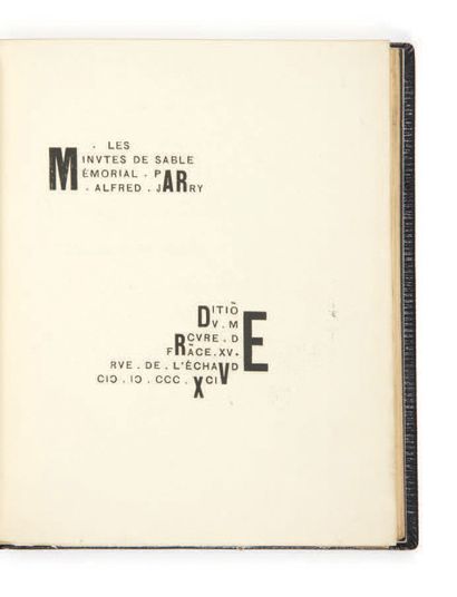 Alfred Jarry. Les Minutes de sable mémorial. Paris, Éditions du Mercure de France,...