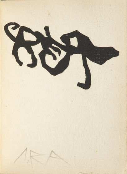 Jean ARP. Souffle. PAB, 1950.
In-16: demi-box bleu ciel à la Bradel, dos lisse, non...