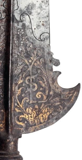 null Belle pertuisane gravée et dorée, Italie ou France vers 1630- 1660. A fine engraved...