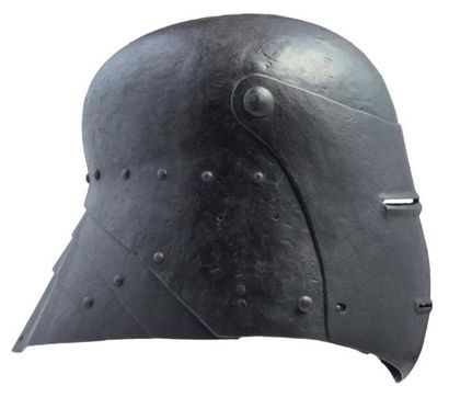 null Salade à visière, dans le style allemand vers 1500, XIXe siècle. A visored sallet,...