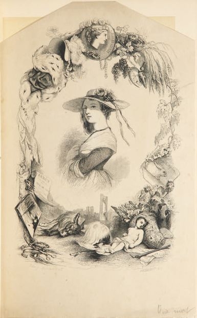 JANIN (Jules). L'âne mort. Edition illustrée par Tony Johannot.
Paris, Bourdin 1842.
Grand...