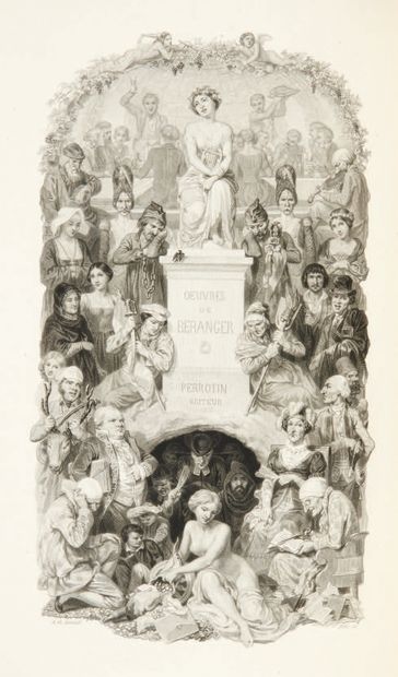 BÉRANGER (Pierre-Jean de). Oeuvres complètes. Paris, Perrotin, 1847, 2 volumes -
Dernières...