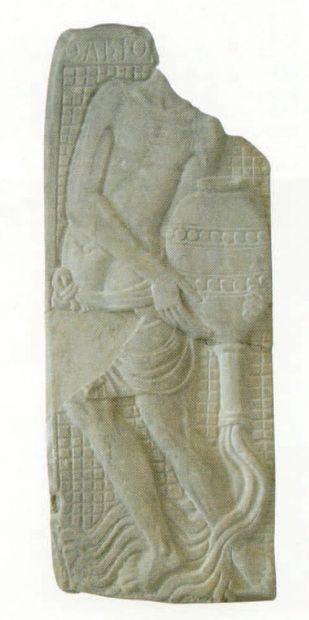null Rare pair of marble plaques carved in reserve and engraved representing the...