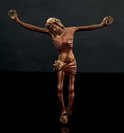 Christ en bronze avec traces de dorure, fonte...