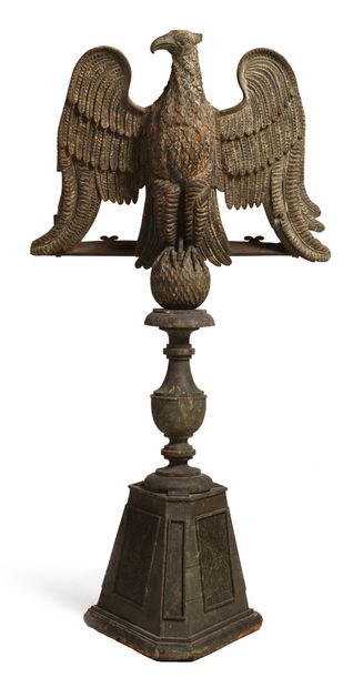  A large green monochrome carved oak lectern. Bookcase in the shape of an eagle with...