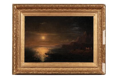 IVAN KONSTANTINOVICH AIVAZOVSKY (1817-1900), ÉCOLE DE Paysage marin au crépuscule...
