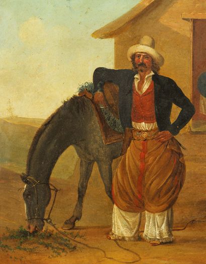 ATTRIBUÉ À JEAN LÉON PALLIERE (RIO DE JANEIRO 1823 - LORRIS 1887) Argentine rider...