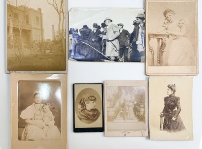 null Lot of 6 silver prints pasted on cardboard, two of which were taken by the photographers...