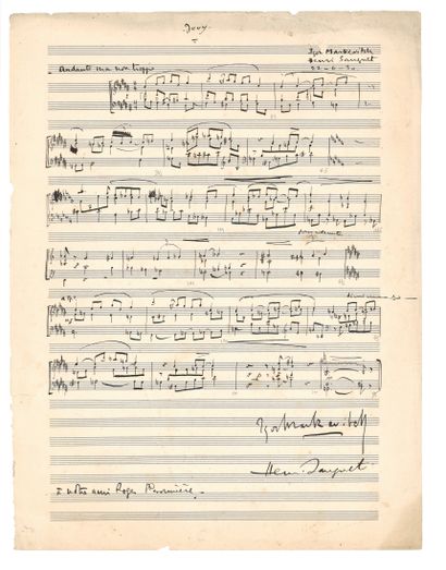 null SAUGUET (Henri) - Igor MARKEVITCH. Jouy. No place, June 22, 1930. Autograph...