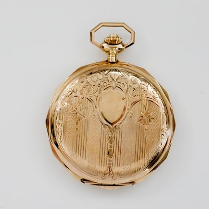 IWC Vers 1930 
No. 819311
14k (585) yellow gold pocket watch, painted gold dial,...