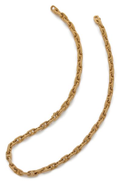 GEORGES LENFANT POUR HERMES. 
Anchor chain necklace in 18K (750) yellow gold, detaching...