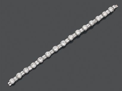 Van CLEEF & ARPELS. 
River bracelet in platinum and 18K (750) white gold set with...