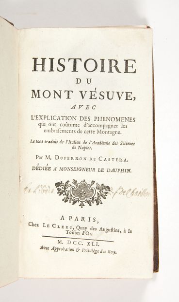 [SERAO, Francesco] Histoire du mont Vésuve avec explication des phénomènes qui ont...