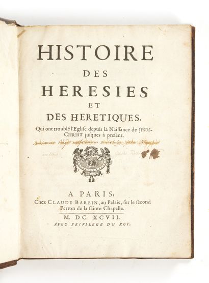 [CAREL DE SAINTE-GARDE, Jacques] Histoire des hérésies et des hérétiques, qui ont...