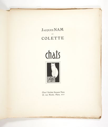COLETTE, Sidonie Gabrielle Chats. Paris, Jacques Nam, [1935].
In-plano (520 x 450...