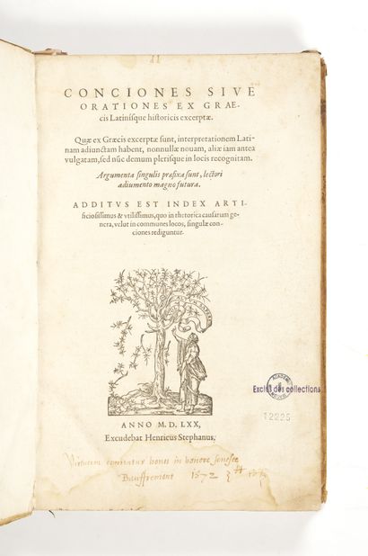 Estienne, Henri Concisiones sive orationes Graecis et Latinisque historicis excerptae....