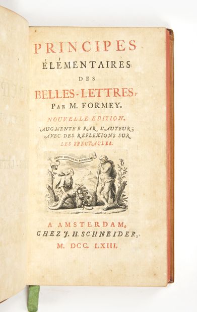 FORMEY, Jean Henry Samuel Principes élémentaires des belleslettres. Nouvelle édition...