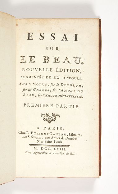 [ANDRÉ, le père] Essay on beauty. New edition, increased with six speeches, on the...