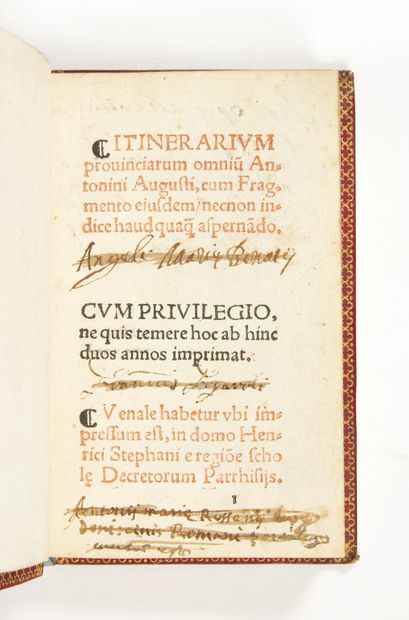 TORY, Geoffroy (éditeur) Itinerarium provinciarum omnium
Antonini Augustini, cum...