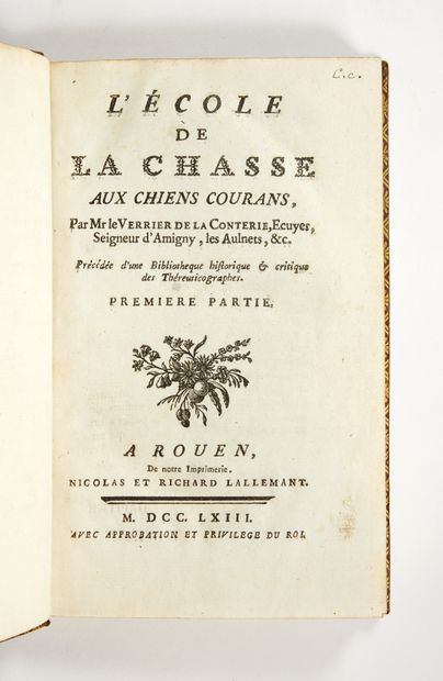 LE VERRIER DE LA CONTERIE, Jean-Baptiste Jacques 
École de la Chasse aux chiens courants....