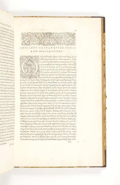 APPIANUS Romanarum historiarum [Graece]. Paris, CharLes Estienne, 1551. In-folio...
