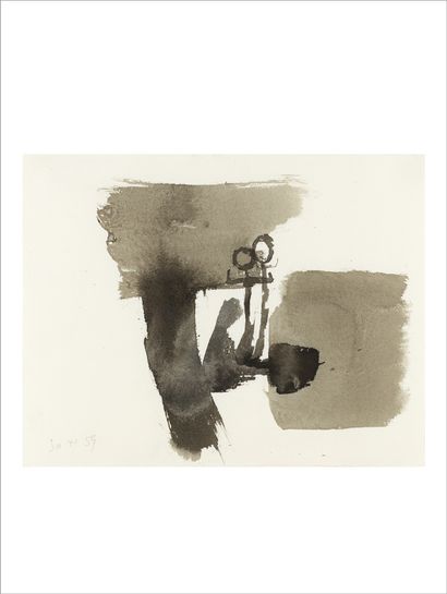 Julius BISSIER (1893-1965) Sans titre, 1959
Encre et lavis sur papier.
India ink...