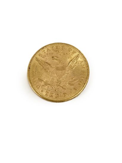 null 1 piece of 10 US dollars gold Liberty type. Year 1881. Gold title: 900 °/°°...