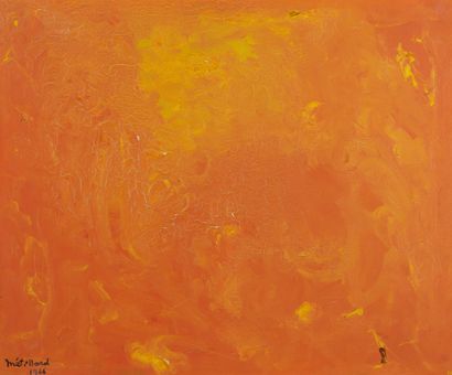 Métillard Fond orange, 1966 Huile sur toile. Signée et datée en bas àgauche. H_53...
