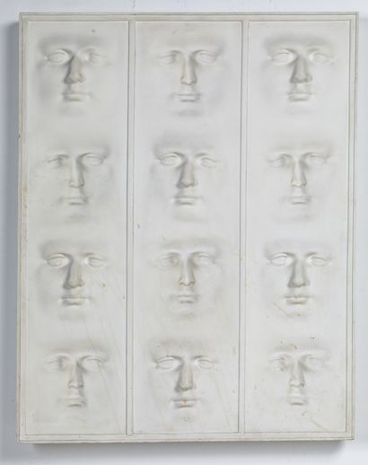 Roy Adzak (1927-1988) Faces in relief Thermoformed plastic. H_95 cm W_76 cm D_12...